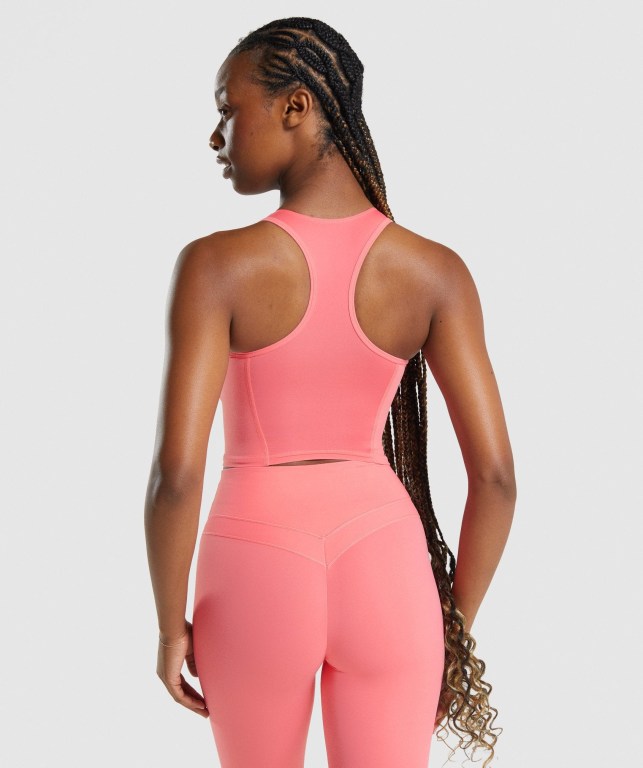 Gymshark Whitney Crop Women's Tank Tops Pink | UAE-14HZGK