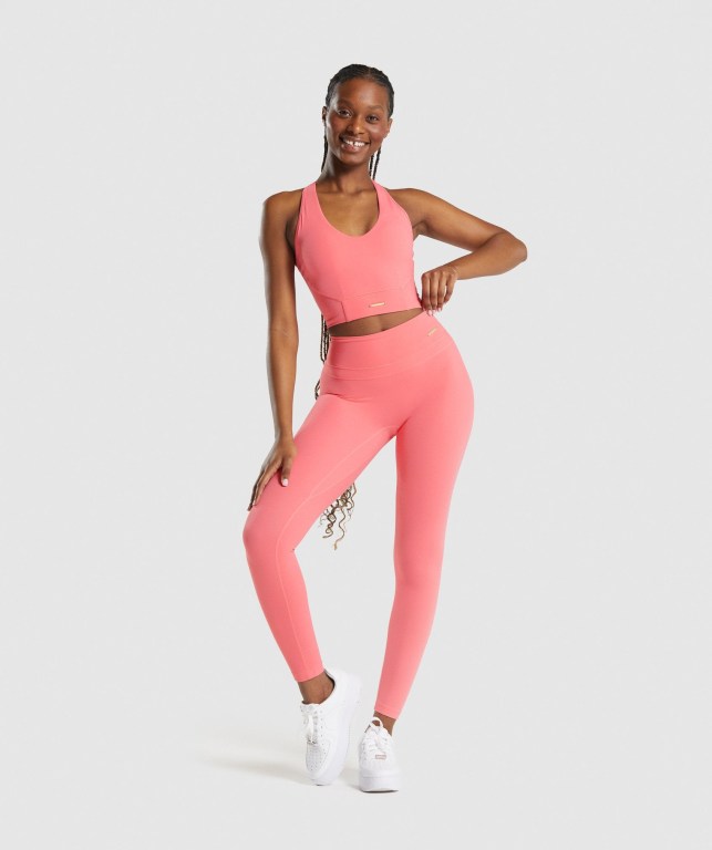 Gymshark Whitney Crop Women's Tank Tops Pink | UAE-14HZGK