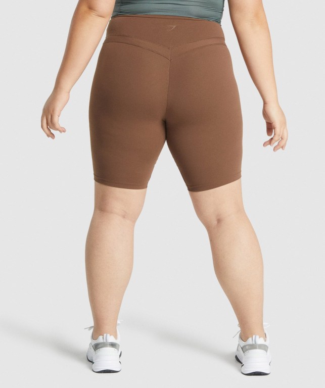 Gymshark Whitney Cycling Women's Shorts Brown | UAE-31VHFB