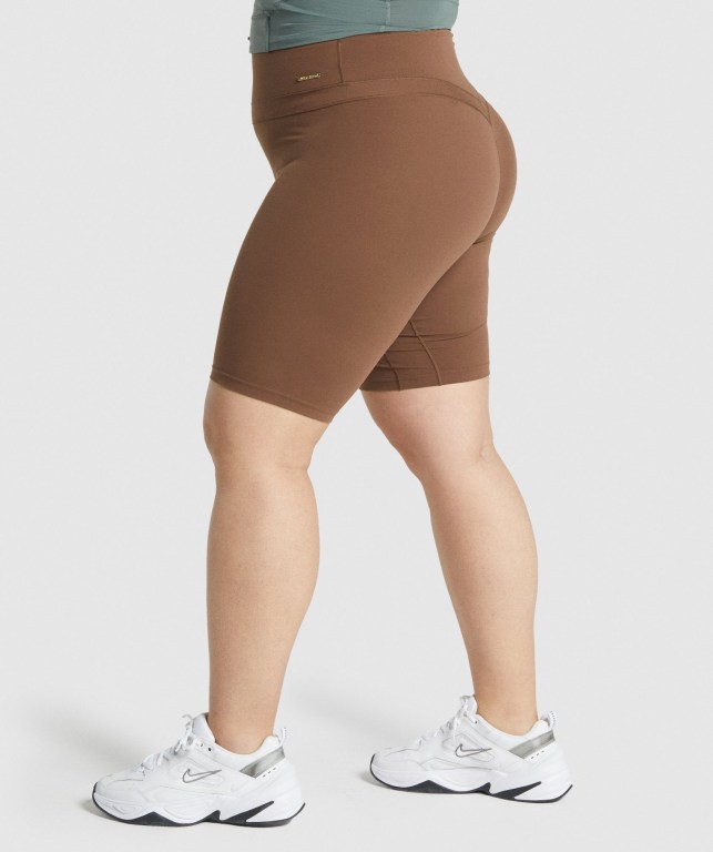 Gymshark Whitney Cycling Women's Shorts Brown | UAE-31VHFB