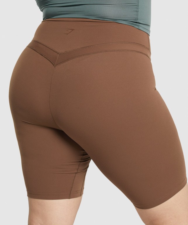 Gymshark Whitney Cycling Women's Shorts Brown | UAE-31VHFB