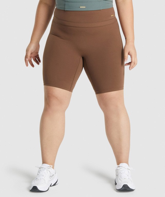 Gymshark Whitney Cycling Women\'s Shorts Brown | UAE-31VHFB