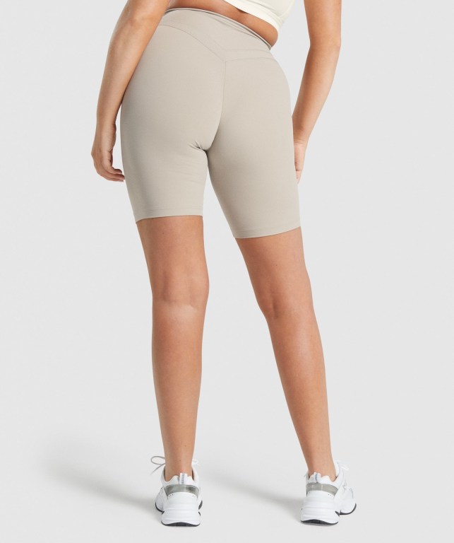 Gymshark Whitney Cycling Women's Shorts White | UAE-36KZWL