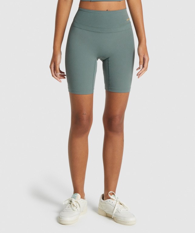 Gymshark Whitney Cycling Women\'s Shorts Green | UAE-45VBIP