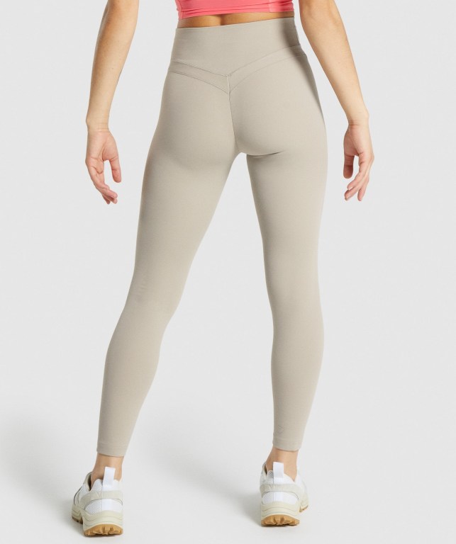 Gymshark Whitney High Rise High Waisted Women's Leggings White | UAE-10TGJY