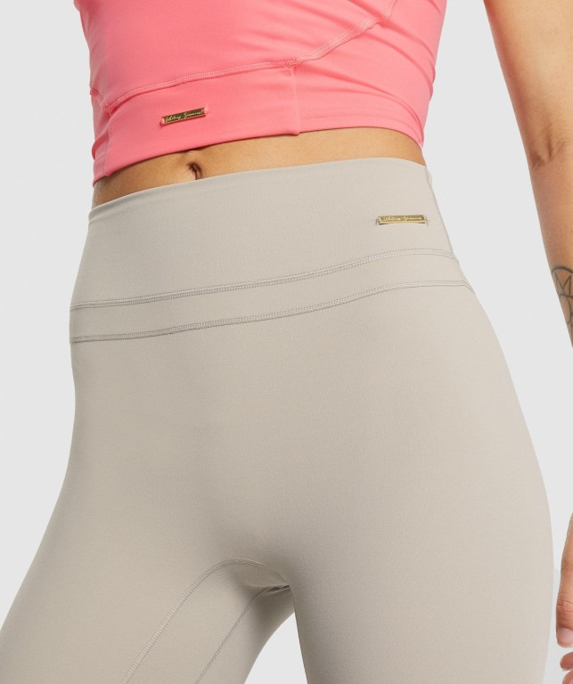 Gymshark Whitney High Rise High Waisted Women's Leggings White | UAE-10TGJY