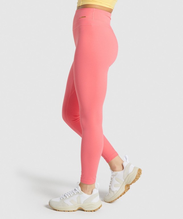 Gymshark Whitney High Rise High Waisted Women's Leggings Pink | UAE-28PQVF