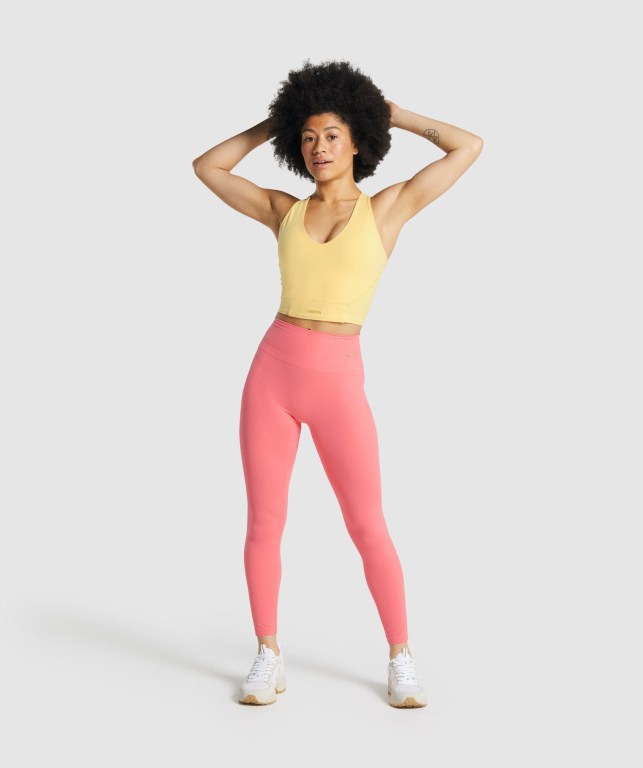 Gymshark Whitney High Rise High Waisted Women's Leggings Pink | UAE-28PQVF