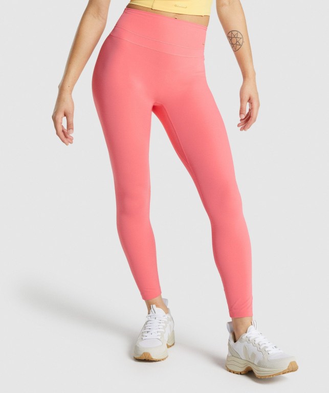 Gymshark Whitney High Rise High Waisted Women\'s Leggings Pink | UAE-28PQVF