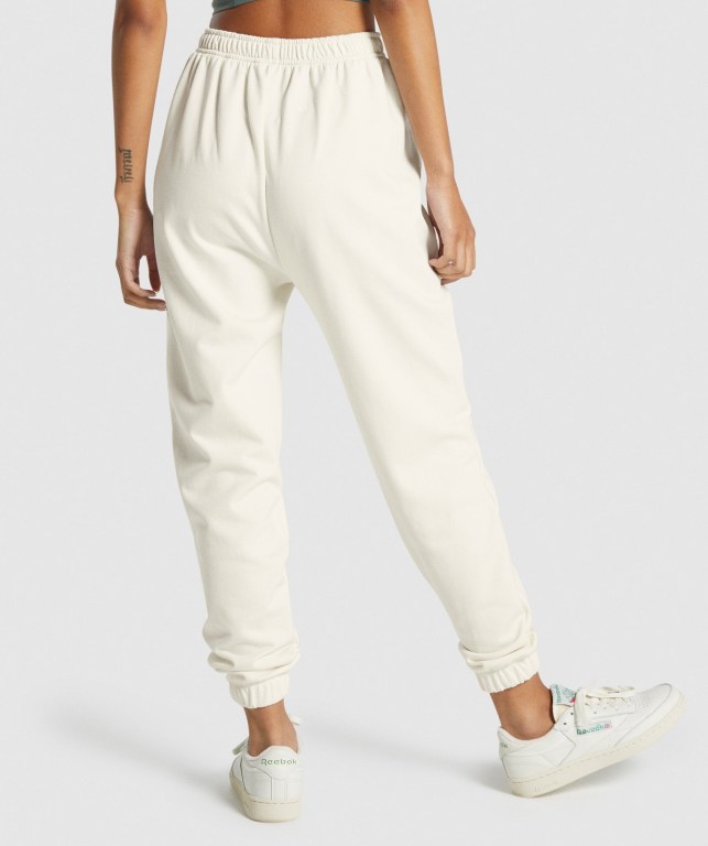 Gymshark Whitney Loose Women's Joggers White | UAE-17JXOE