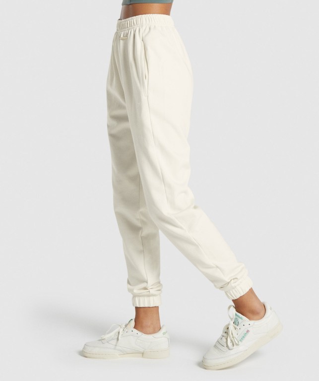 Gymshark Whitney Loose Women's Joggers White | UAE-17JXOE