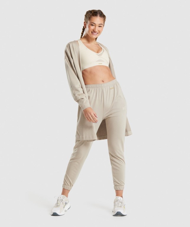 Gymshark Whitney Loose Women's Joggers White | UAE-38YXVD