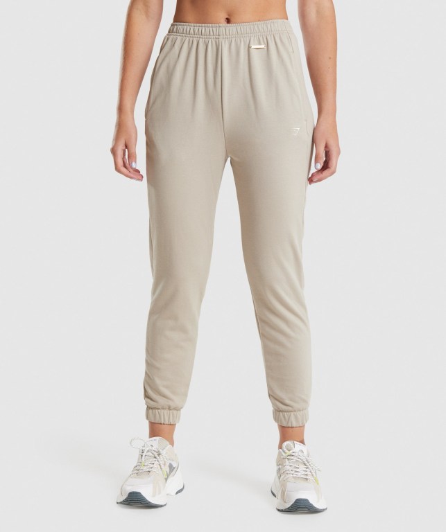 Gymshark Whitney Loose Women\'s Joggers White | UAE-38YXVD