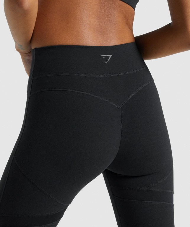 Gymshark Whitney Mesh High Waisted Women's Leggings Black | UAE-09PNDL