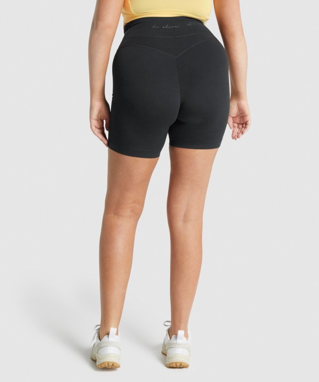 Gymshark Whitney Mesh Women's Shorts Black | UAE-85HBTI