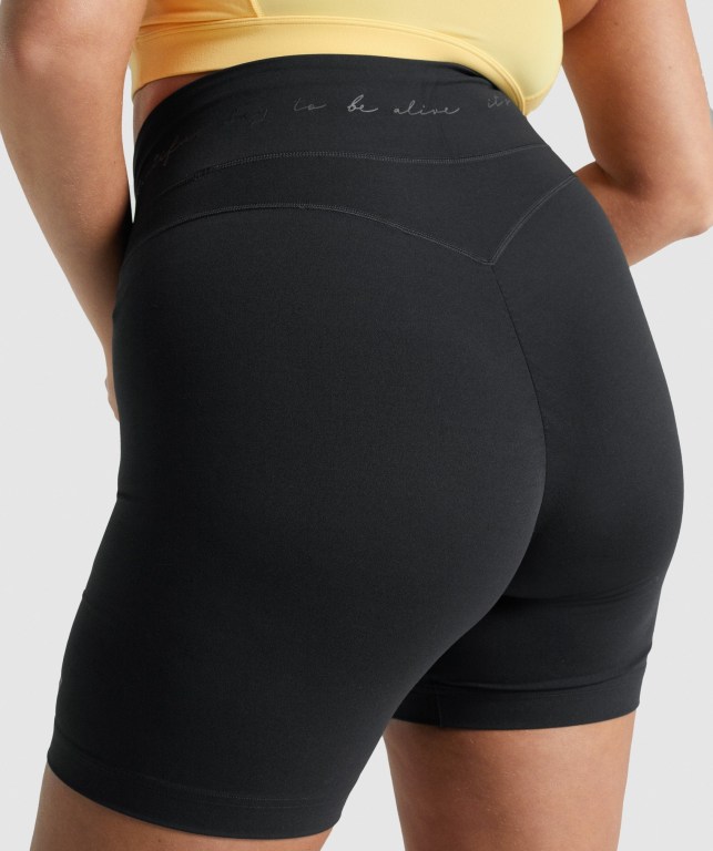 Gymshark Whitney Mesh Women's Shorts Black | UAE-85HBTI