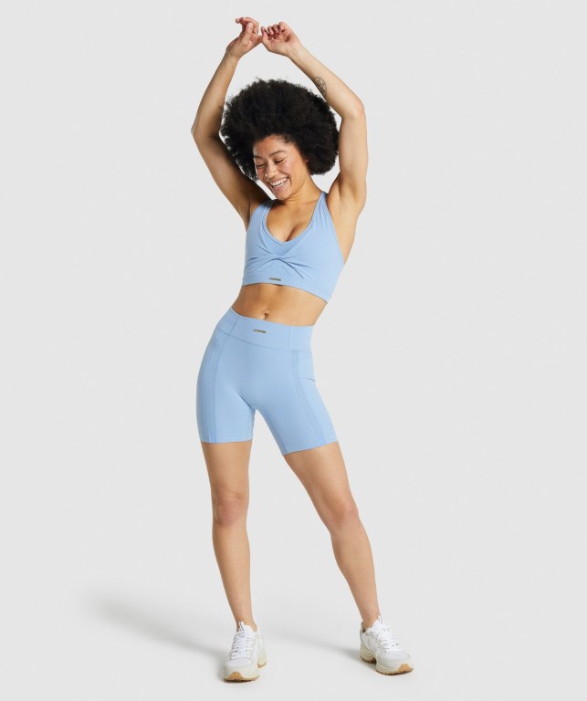 Gymshark Whitney Mesh Women's Shorts Blue | UAE-90XIGN