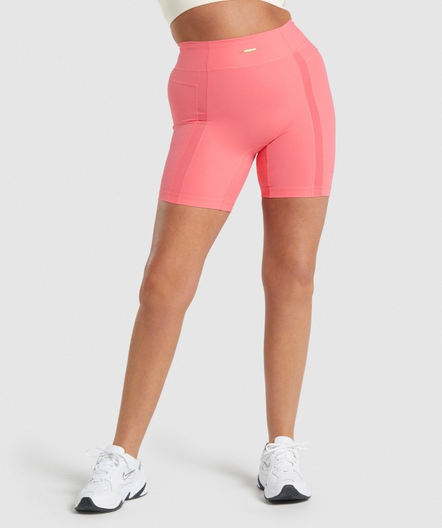 Gymshark Whitney Mesh Women\'s Shorts Pink | UAE-97YJTV