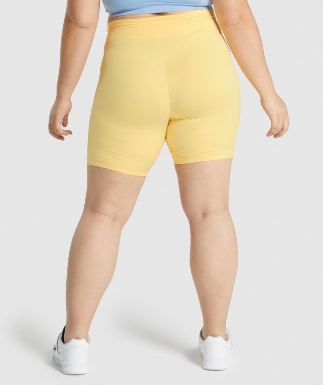 Gymshark Whitney Mesh Women's Shorts Yellow | UAE-46NESK