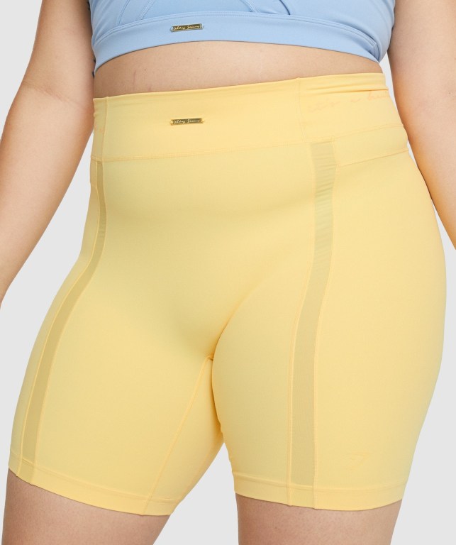 Gymshark Whitney Mesh Women's Shorts Yellow | UAE-46NESK