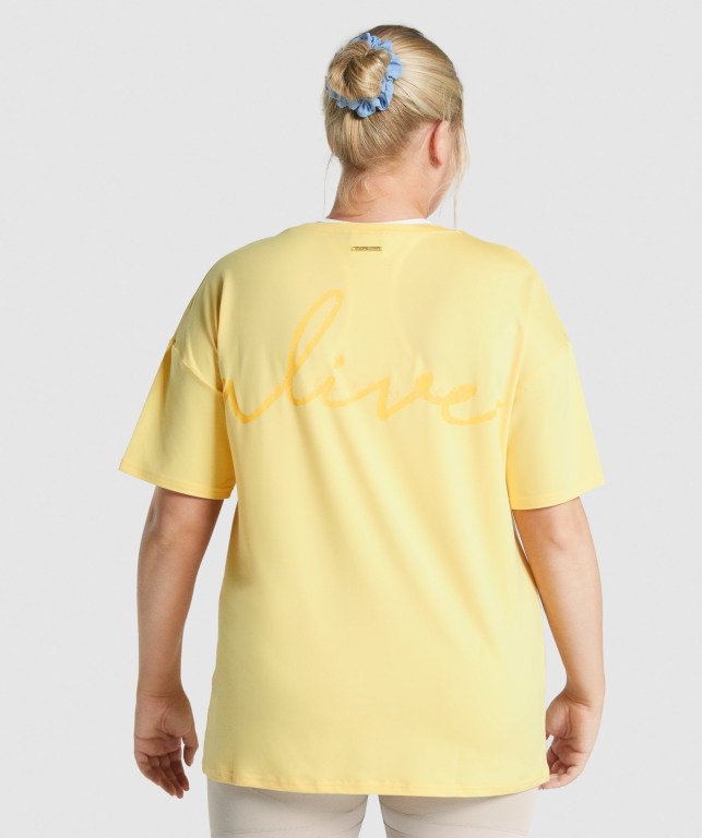 Gymshark Whitney Oversized Women's T Shirts Yellow | UAE-43FACV