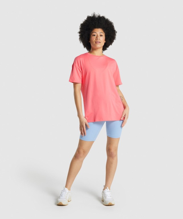 Gymshark Whitney Oversized Women's T Shirts Pink | UAE-73USFY