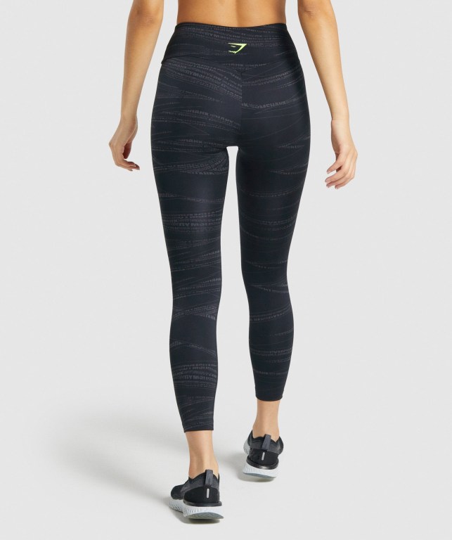 Gymshark Zone Graphic High Waisted Women's Leggings Black / Grey | UAE-41LJCS