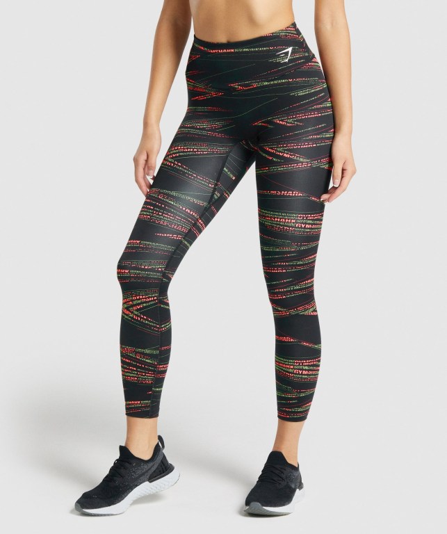 Gymshark Zone Graphic High Waisted Women\'s Leggings Black | UAE-86LETI