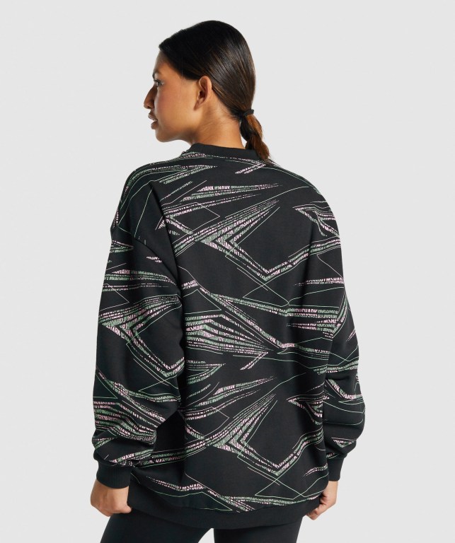 Gymshark Zone Graphic Women's Hoodies Black / Green | UAE-51TZSA