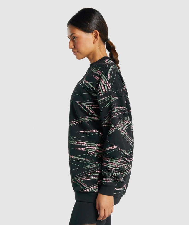 Gymshark Zone Graphic Women's Hoodies Black / Green | UAE-51TZSA