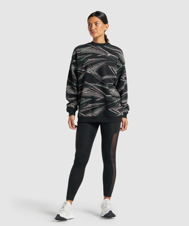 Gymshark Zone Graphic Women's Hoodies Black / Green | UAE-51TZSA